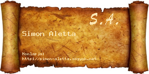 Simon Aletta névjegykártya